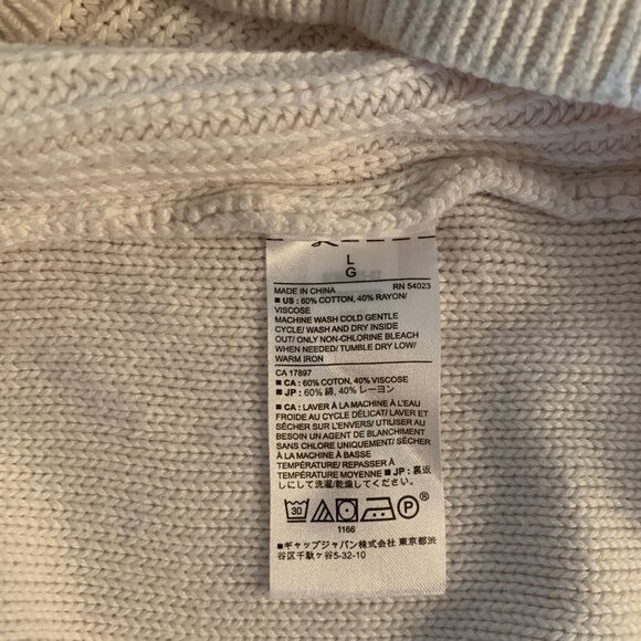 Banana Republic Turtleneck Cowl Neck Cream-Colored Sweater, Size Large - Picture 6 of 7